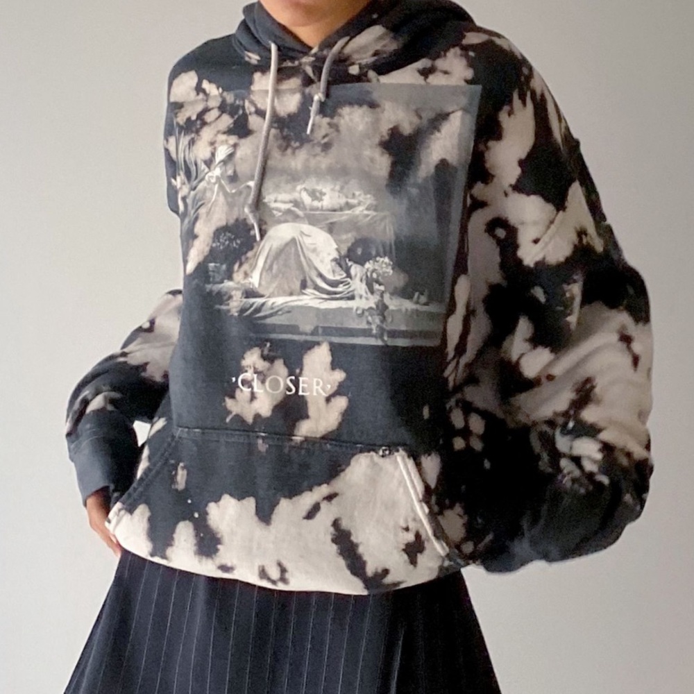 UO Joy Division Bleached Hoodie Sweatshirt